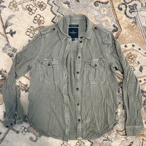 American Eagle Outfitters Men's Olive Shirt Jacket